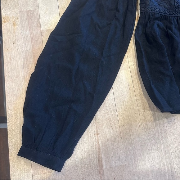 Forever 21 Black Whimsigoth Peplum Long Bishop Sleeve Mesh Top Size Small - Picture 4 of 15